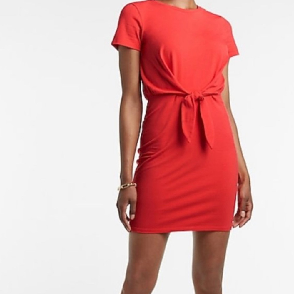 NWOT Express Tie Front T shirt dress